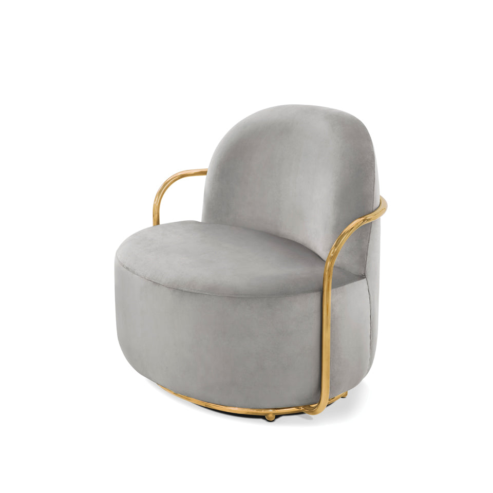 Orion Lounge Chair Blanche Oro, Cocolea, , ,