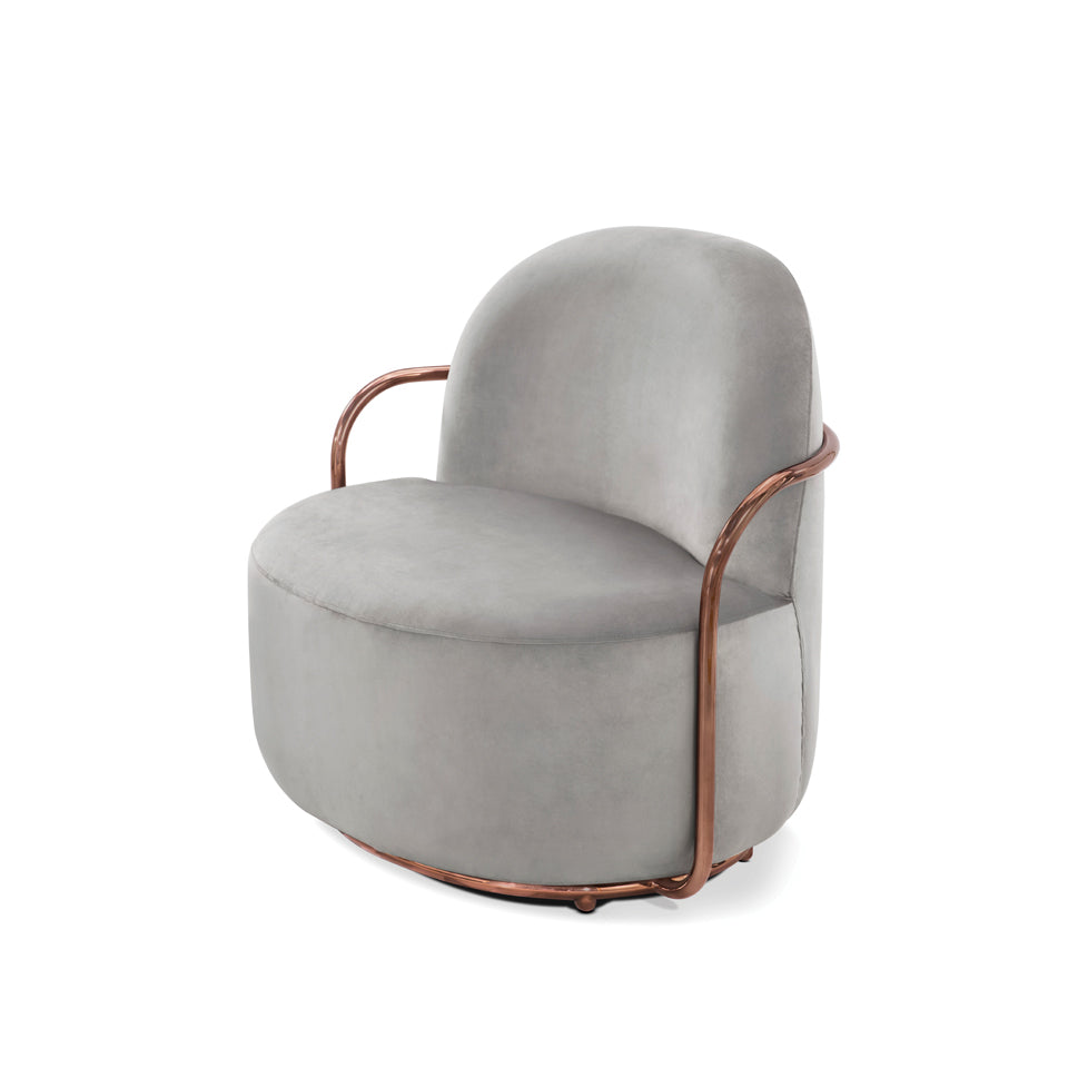 Orion Lounge Chair Blanche Oro, Cocolea, , ,
