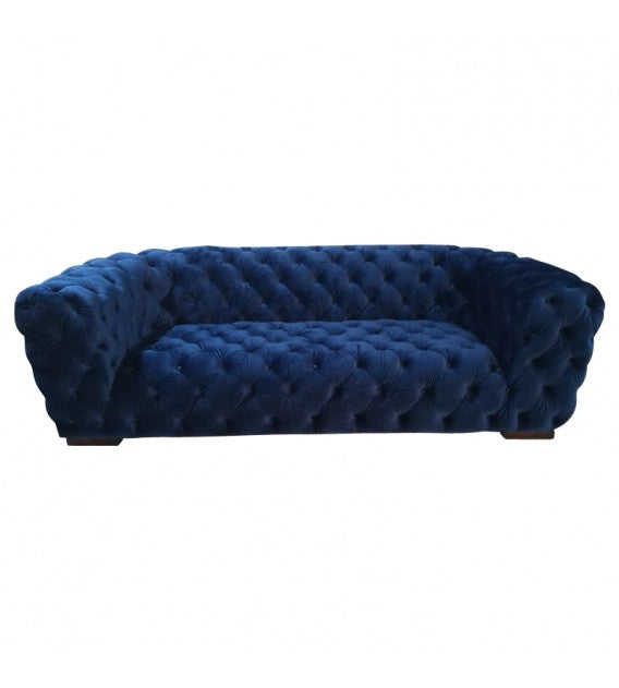 Roundback Plush Royal Blue Plush Velvet Chesterfield Three seat Lounge, Cocolea, , ,