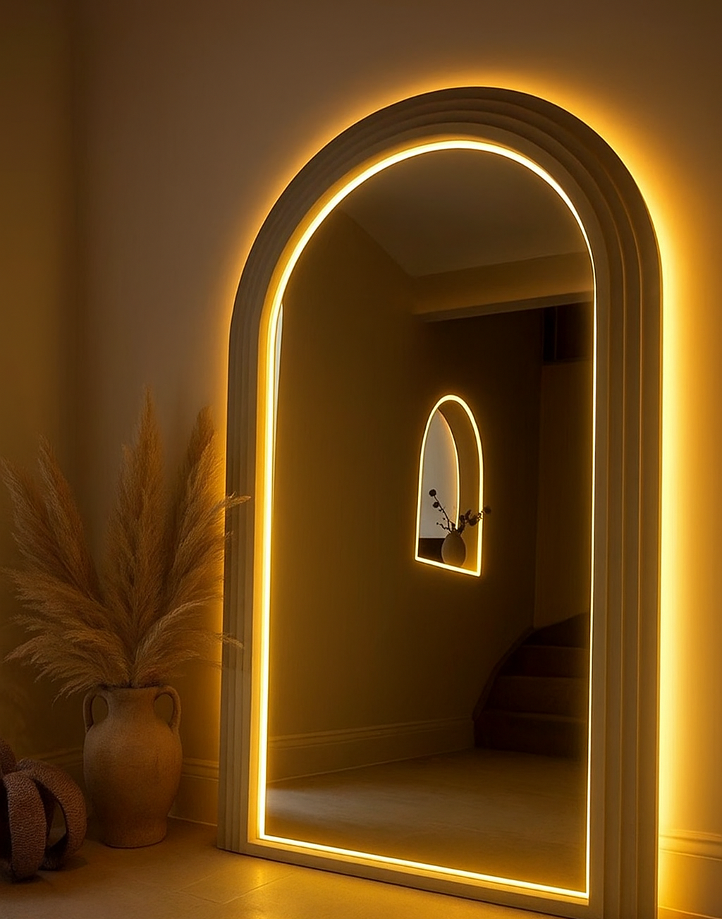 Monaco Arched Travertine Mirror - optional LED lighting, Cocolea, , ,