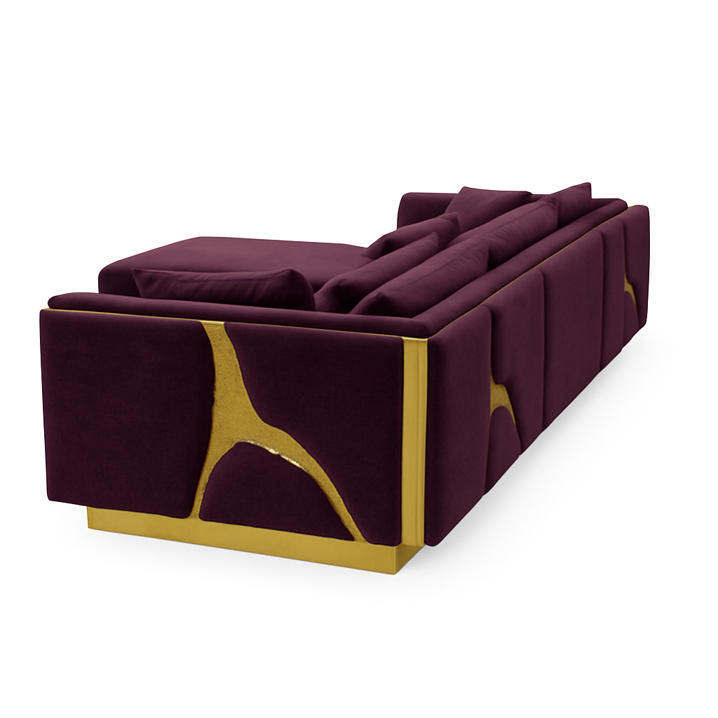 Lapiaz Modular Sofa — Custom Luxury Sectional with Hand-Hammered Brass Detailing, Cocolea, , ,