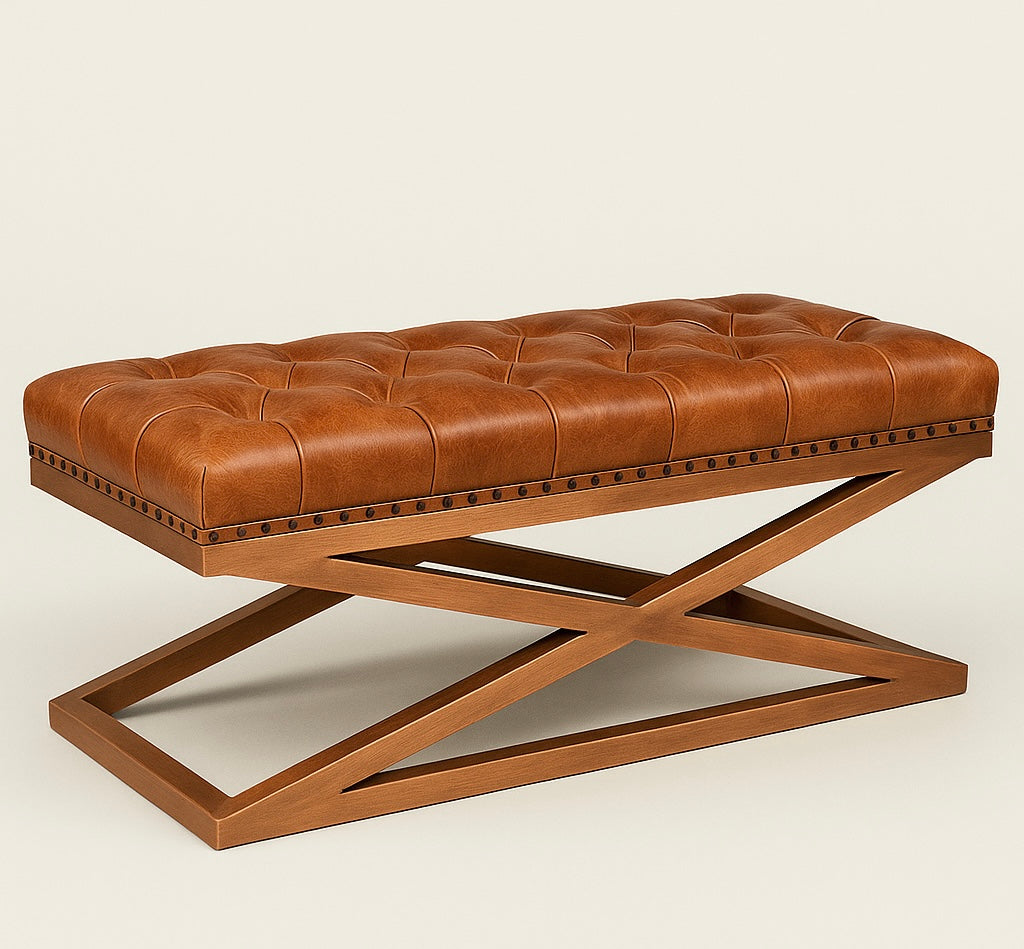Regal Cross Base Ottoman – Customisable, Cocolea, , ,