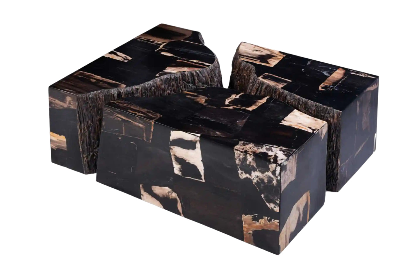 Eclipse Split Trio Petrified Wood Coffee Table — Luxe Neutral Collection, Cocolea, , ,