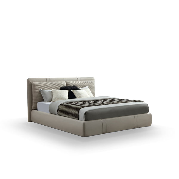 Lysoria Leather Upholstered Bed with Hexagonal Stitched Headboard, Maison Debrah, , ,