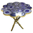 Strike Purple Agate End Table with Gold Metal Frame, Cocolea, , ,