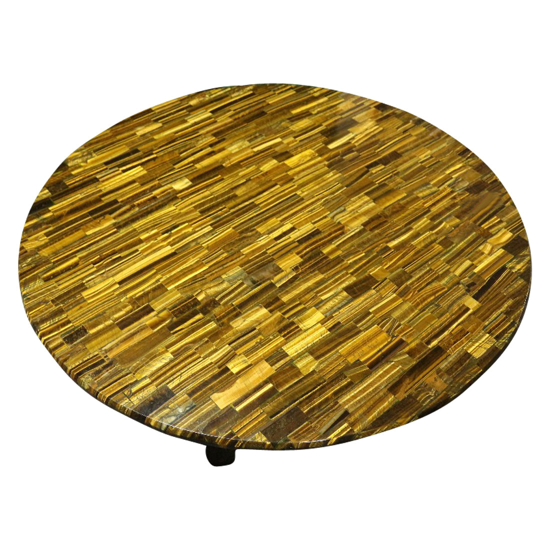 Honeycomb Gold Tiger Eye Stone Coffee Table with Gold Metal Base, Cocolea, , ,