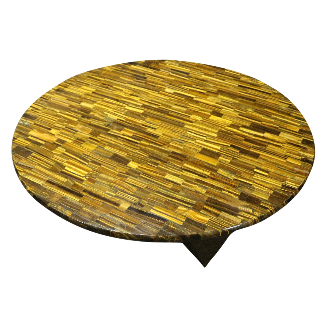 Honeycomb Gold Tiger Eye Stone Coffee Table with Gold Metal Base, Cocolea, , ,
