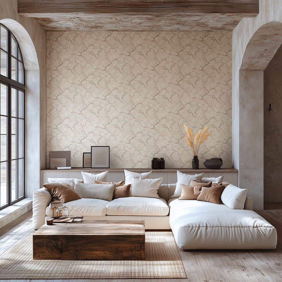 Trailing Cherry Tree Wallpaper, Cocolea Natty & Polly, Cream, Per roll (53 cm × 10 m),