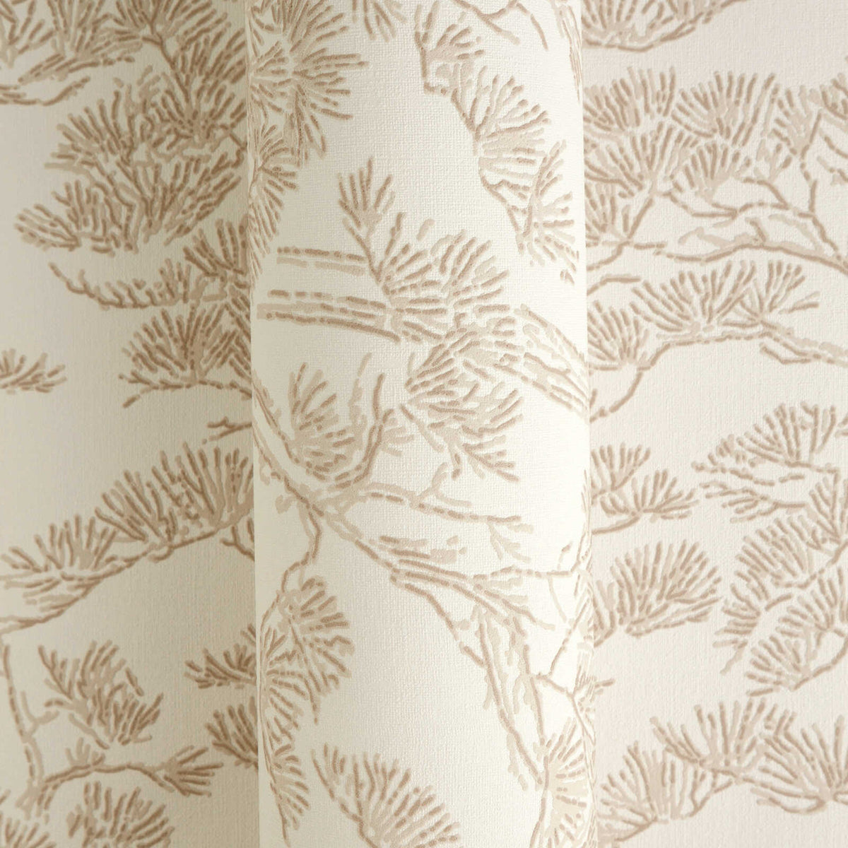 Rococo wallpaper in Taupe / White by Natty & Polly, styled in an interior
