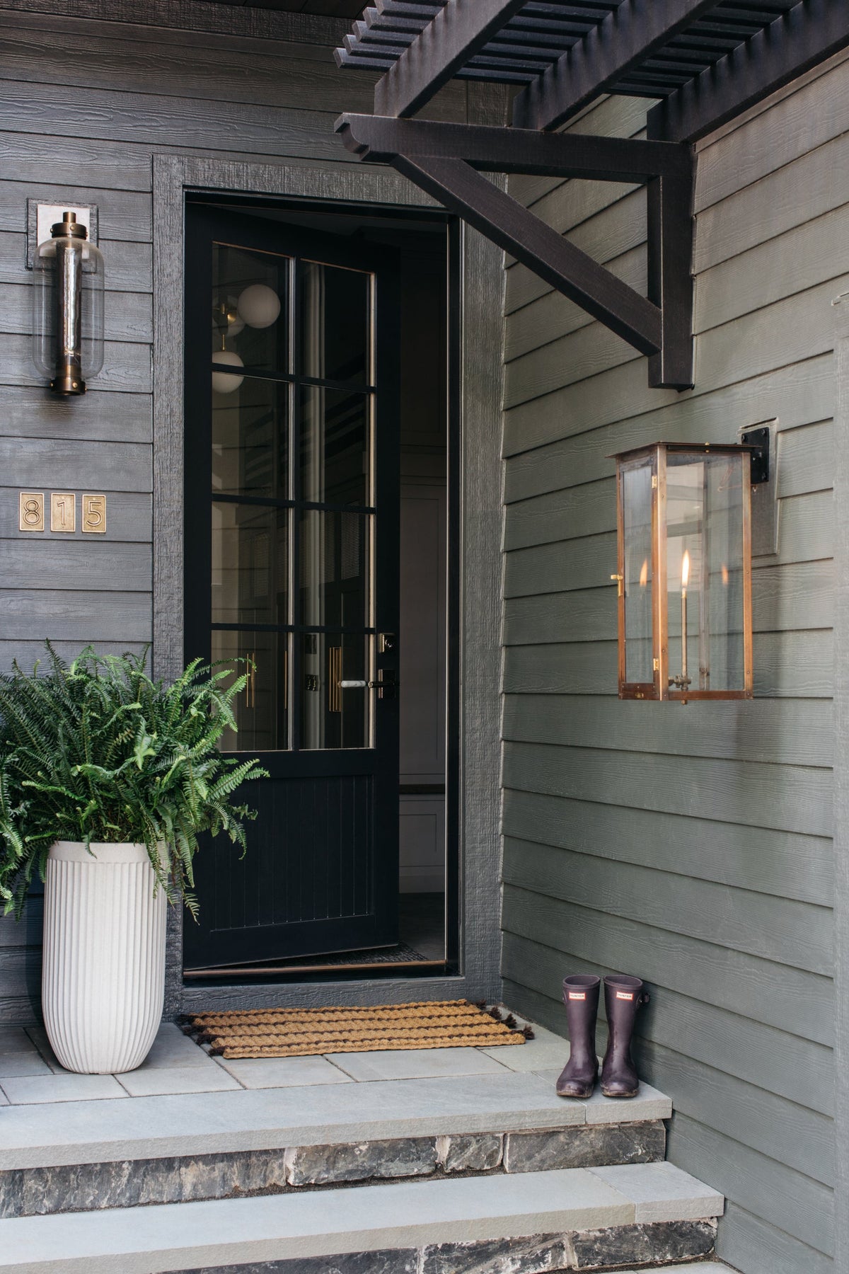 Atwater Exterior Wall Sconce in Patina Brass – view 5