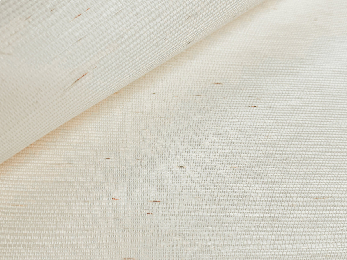 Alabaster White Authentic Grasscloth Wallpaper by Olive et Oriel