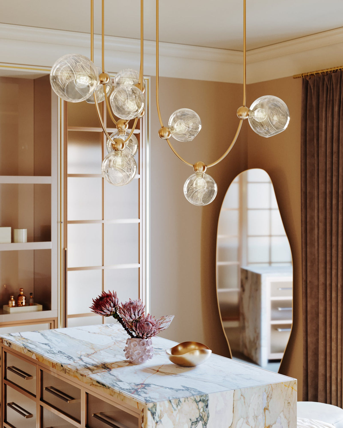 Astraia Chandelier in Vintage Brass – view 10