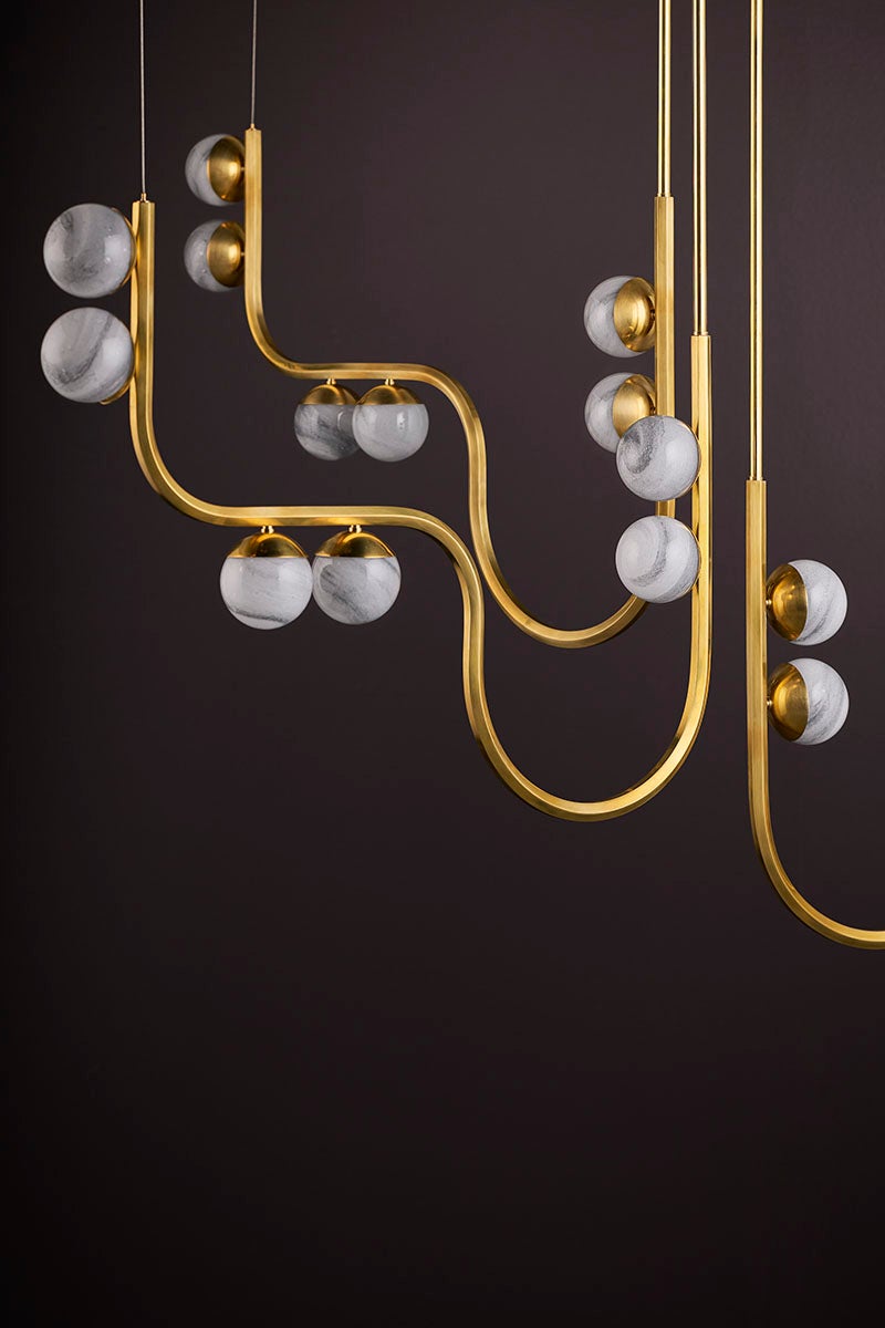 Avignon Chandelier in Vintage Brass – view 5