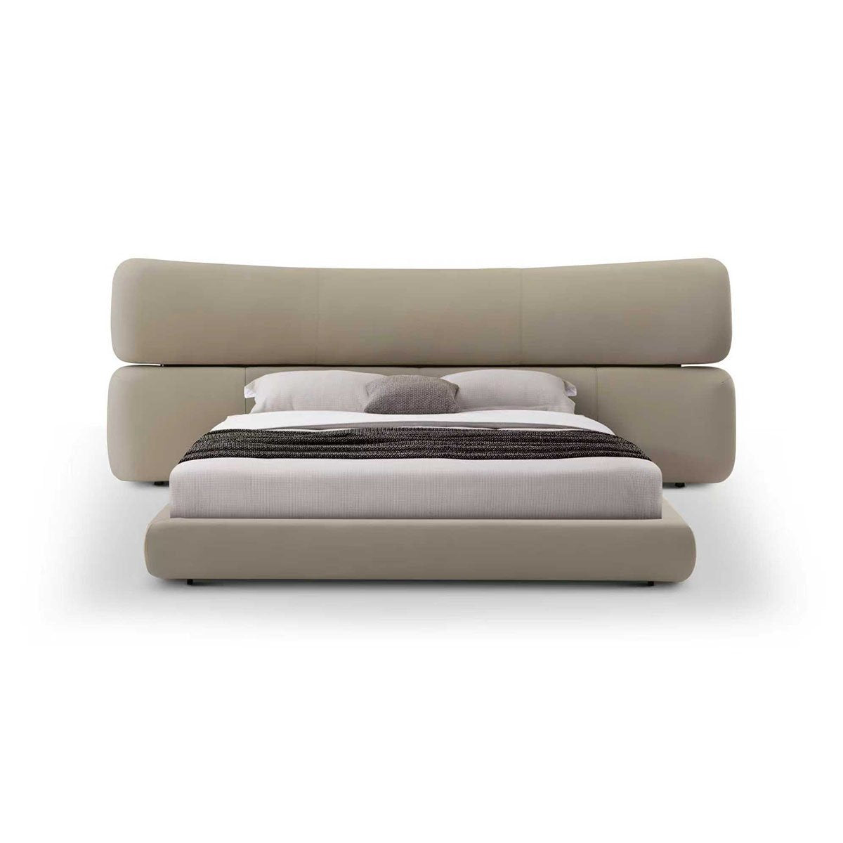 Maison Debrah Aurel contoured upholstered bed with metal decorative details — view 2