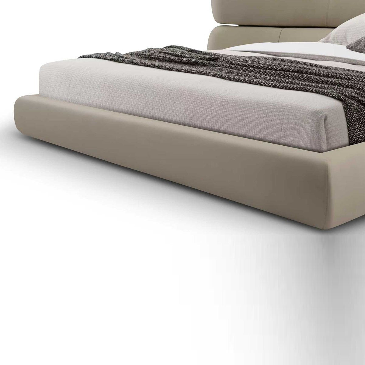 Maison Debrah Aurel contoured upholstered bed with metal decorative details — view 3