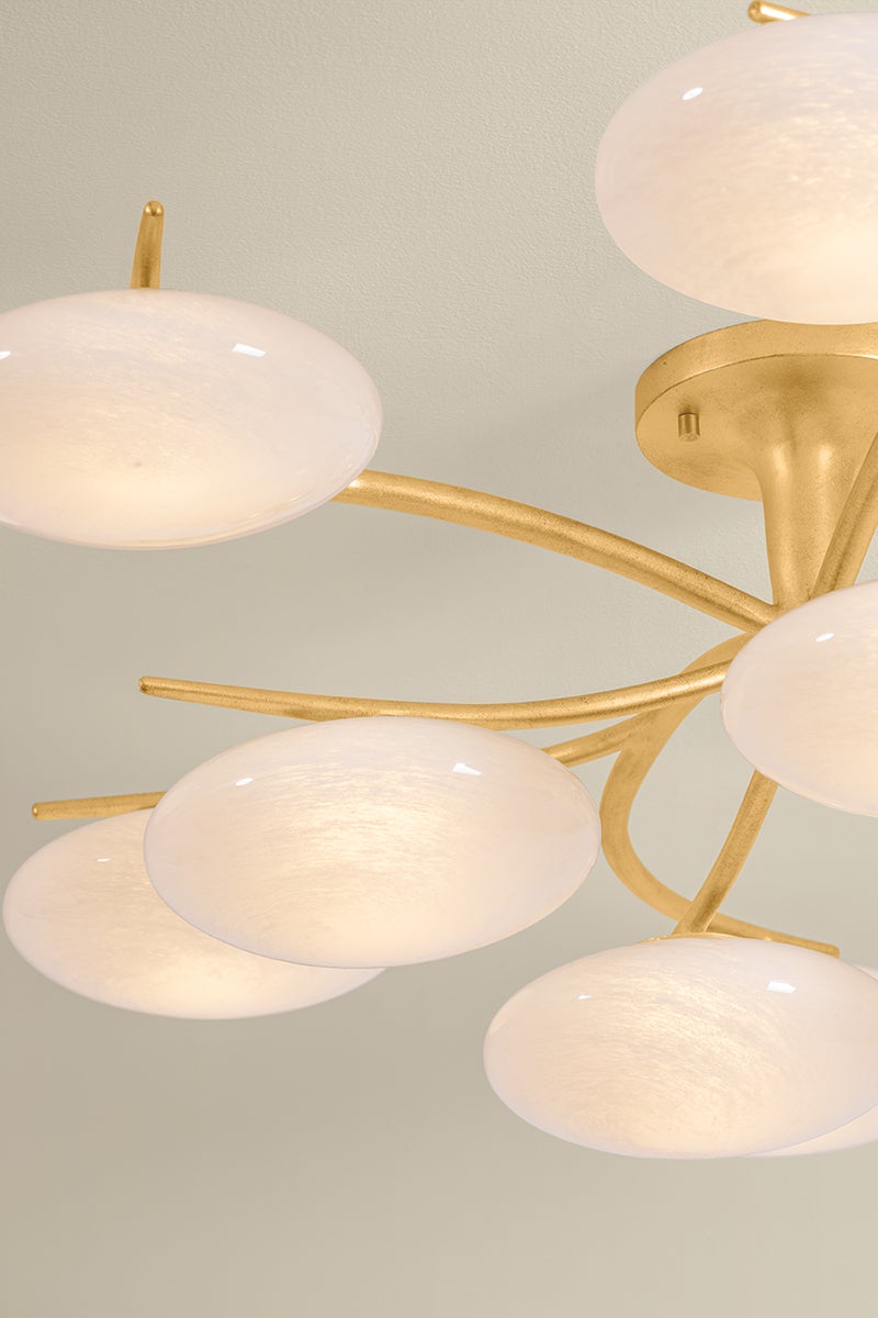Bayberry 12-Light Close-to-Ceiling in Vintage Gold Leaf – view 6