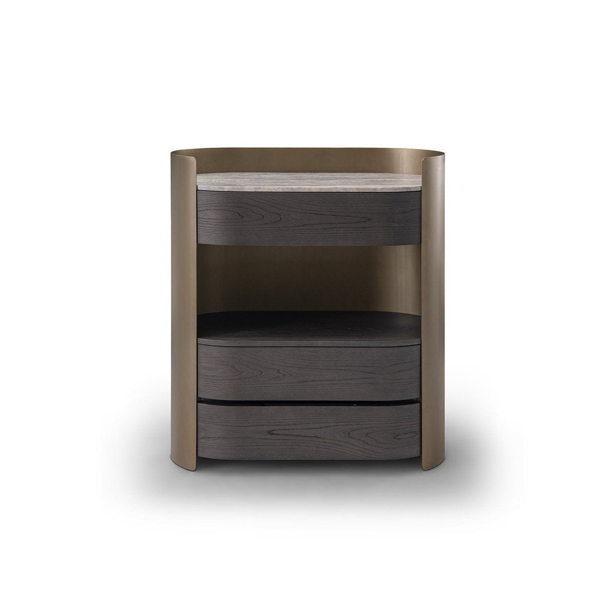 Mirel Counter-Height Desk with Travertine Top and Brass Body, Maison Debrah, , ,