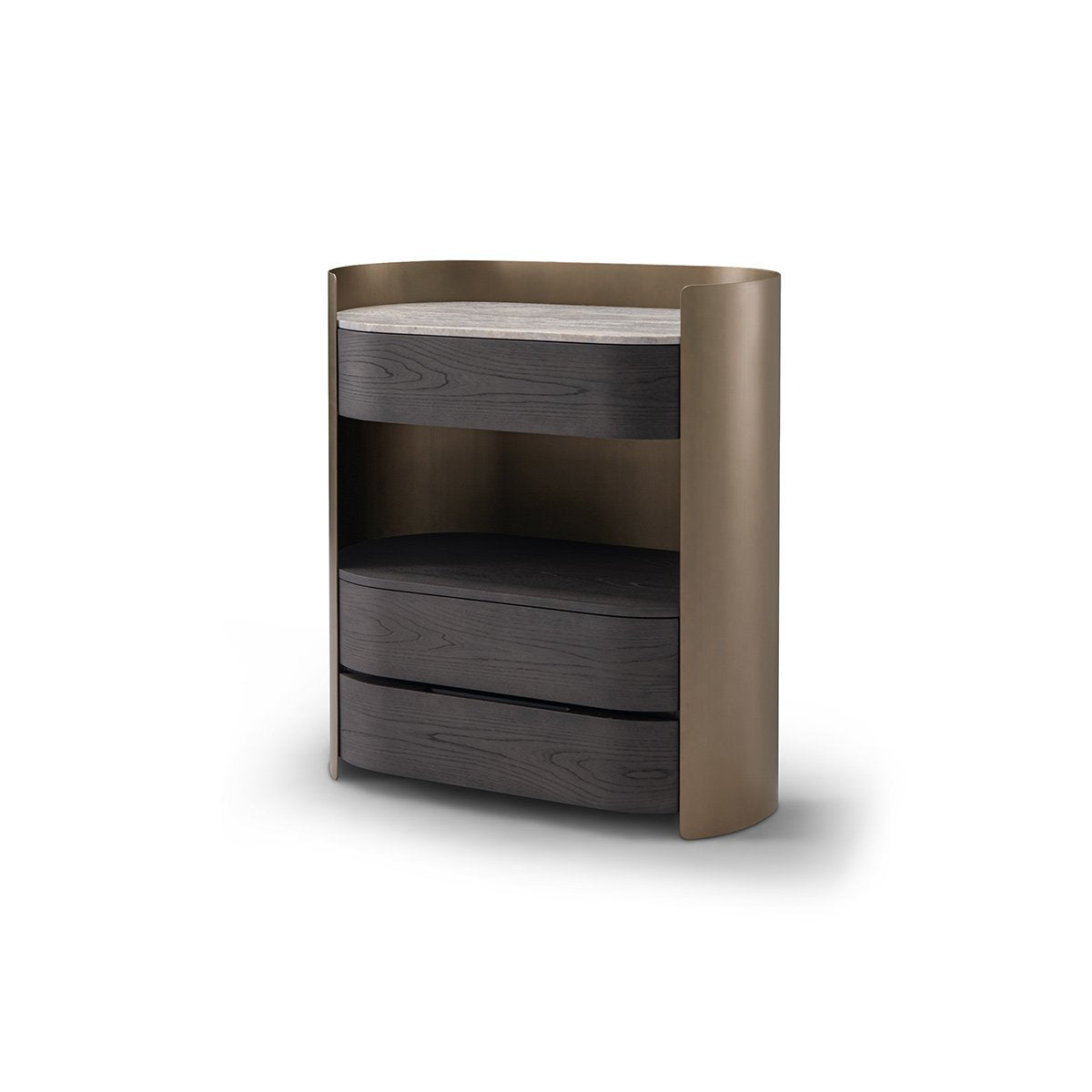 Mirel Counter-Height Desk with Travertine Top and Brass Body, Maison Debrah, , ,