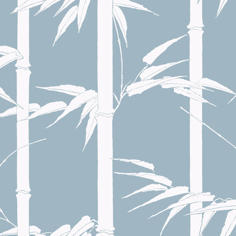 Bamboo Hawaii wallpaper in Blue Mountains by Natty & Polly, full pattern view