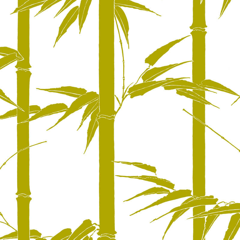 Bamboo Hawaii wallpaper in Olive by Natty & Polly, full pattern view