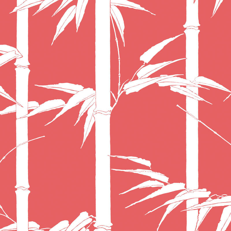 Bamboo Hawaii wallpaper in Rosella by Natty & Polly, full pattern view