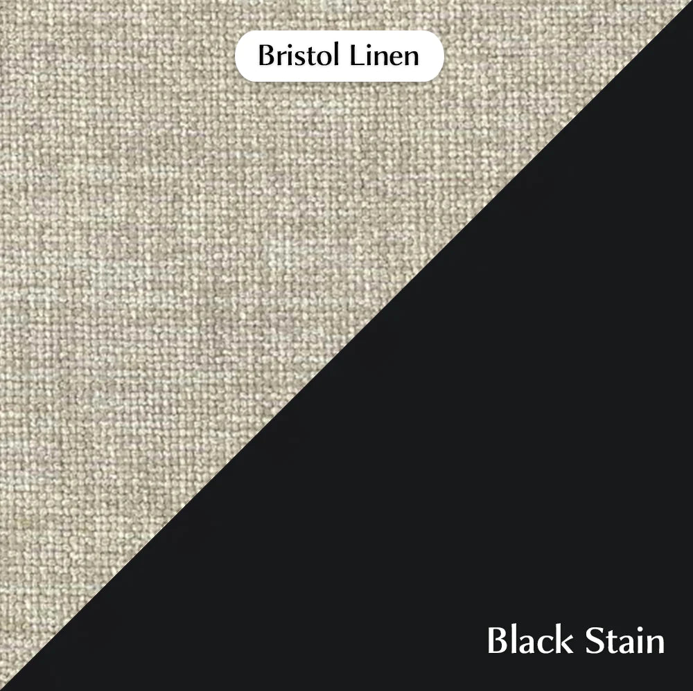 Trend Foot Stool with Bristol, Cocolea, Linen, Powder Coat -Black Satin,