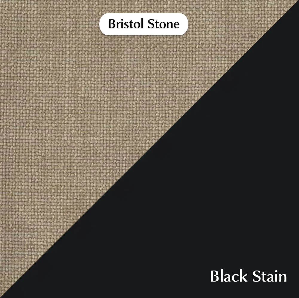 Trend Foot Stool with Bristol, Cocolea, Stone, Powder Coat -Black Satin,
