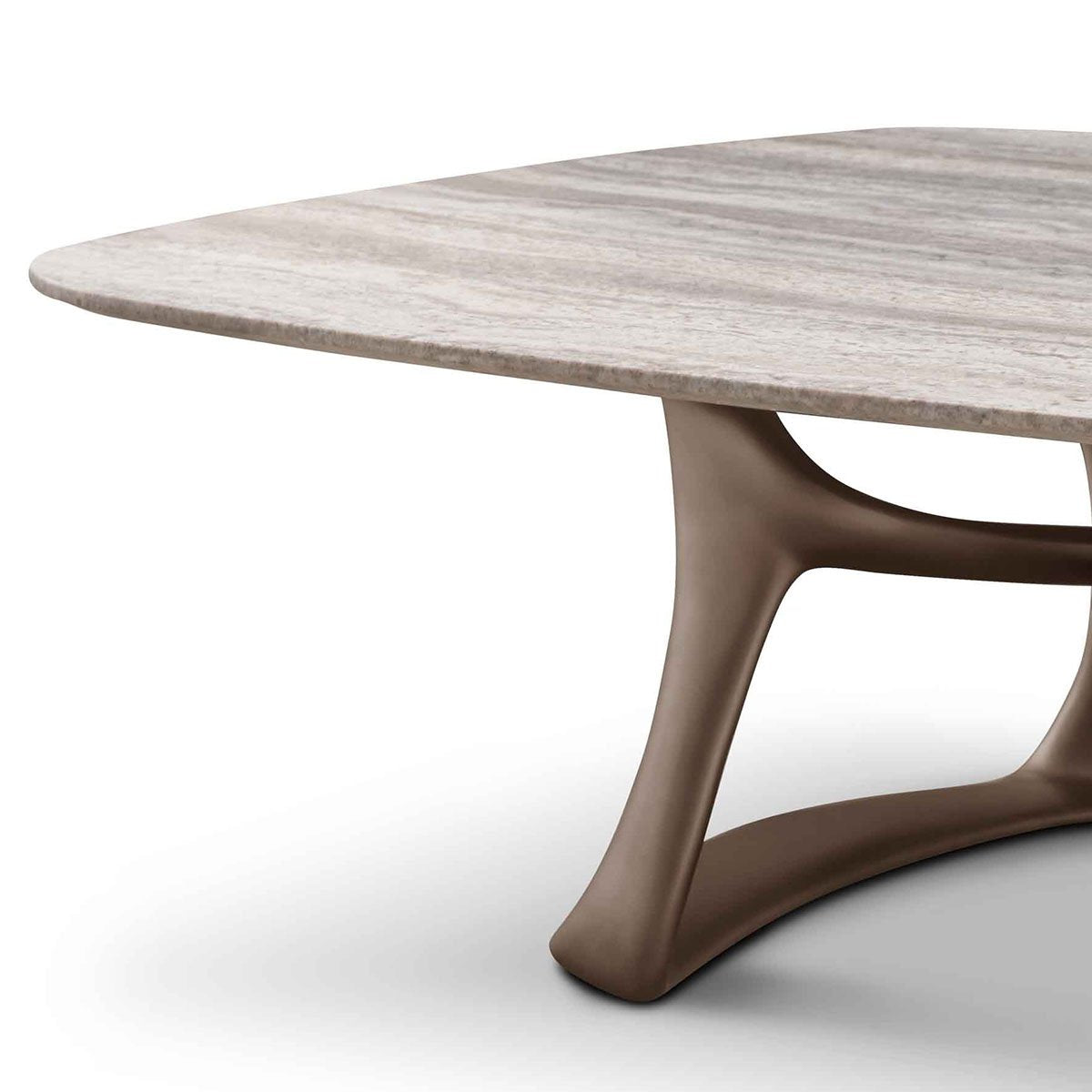 Liora Square Silver Grey Travertine Coffee Table on Grey Base, Maison Debrah, , ,