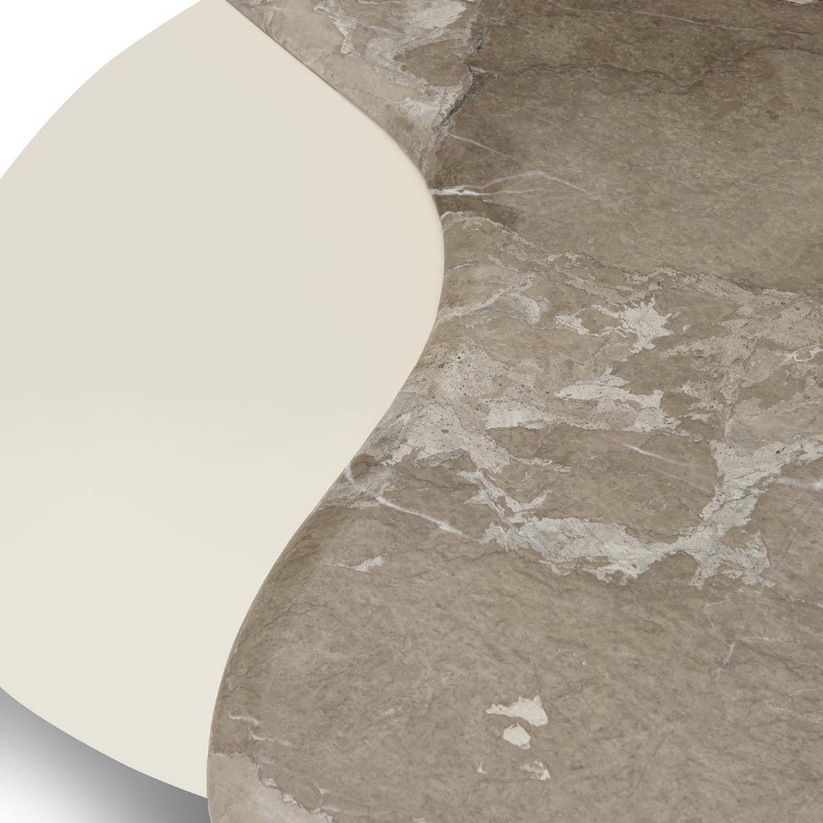 Lvaren Maple Brown Marble Coffee Table with Cream Gloss Pedestal, Maison Debrah, , ,