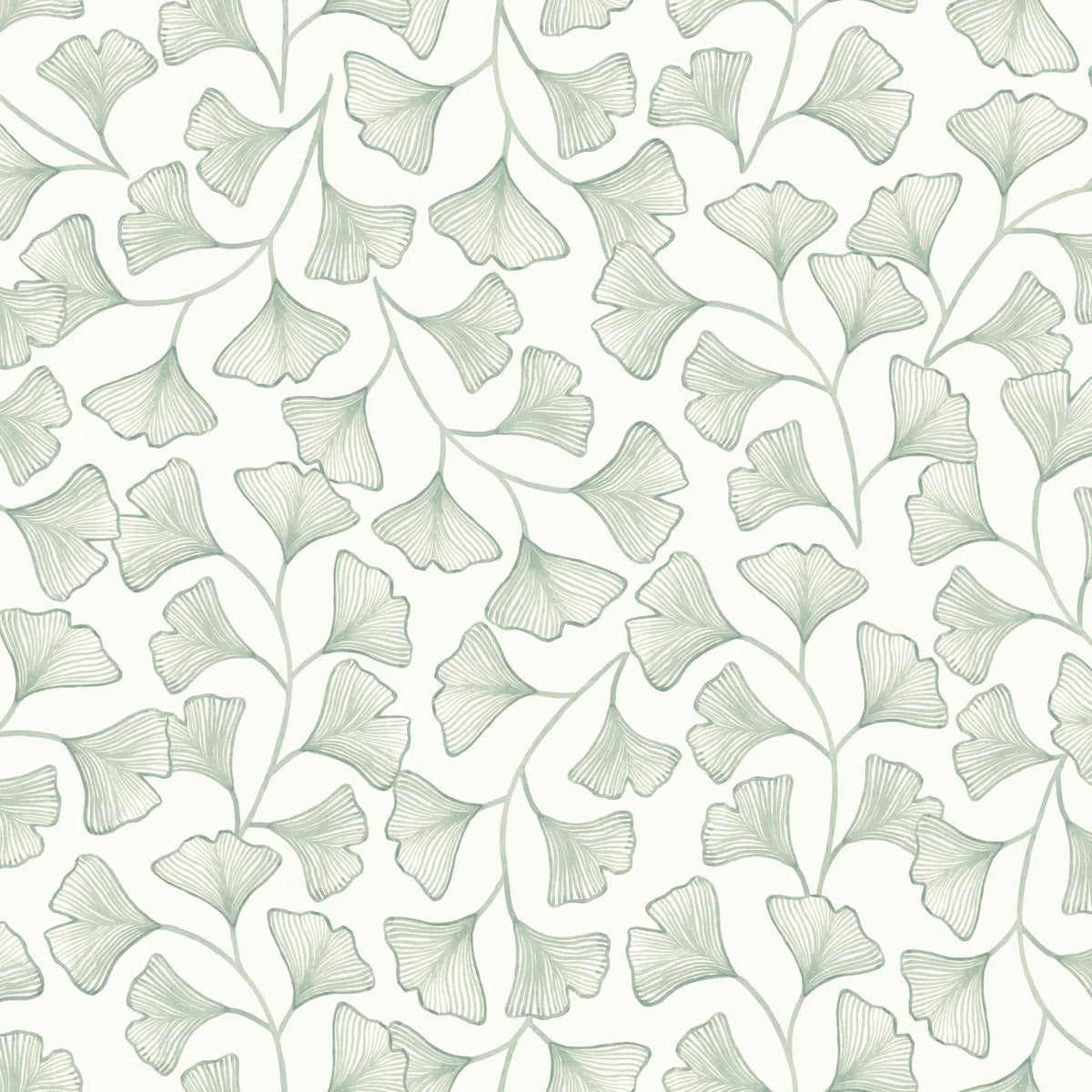 Osaka Wallpaper, Cocolea Natty & Polly, Green / Ivory, Per roll (53 cm × 10 m),