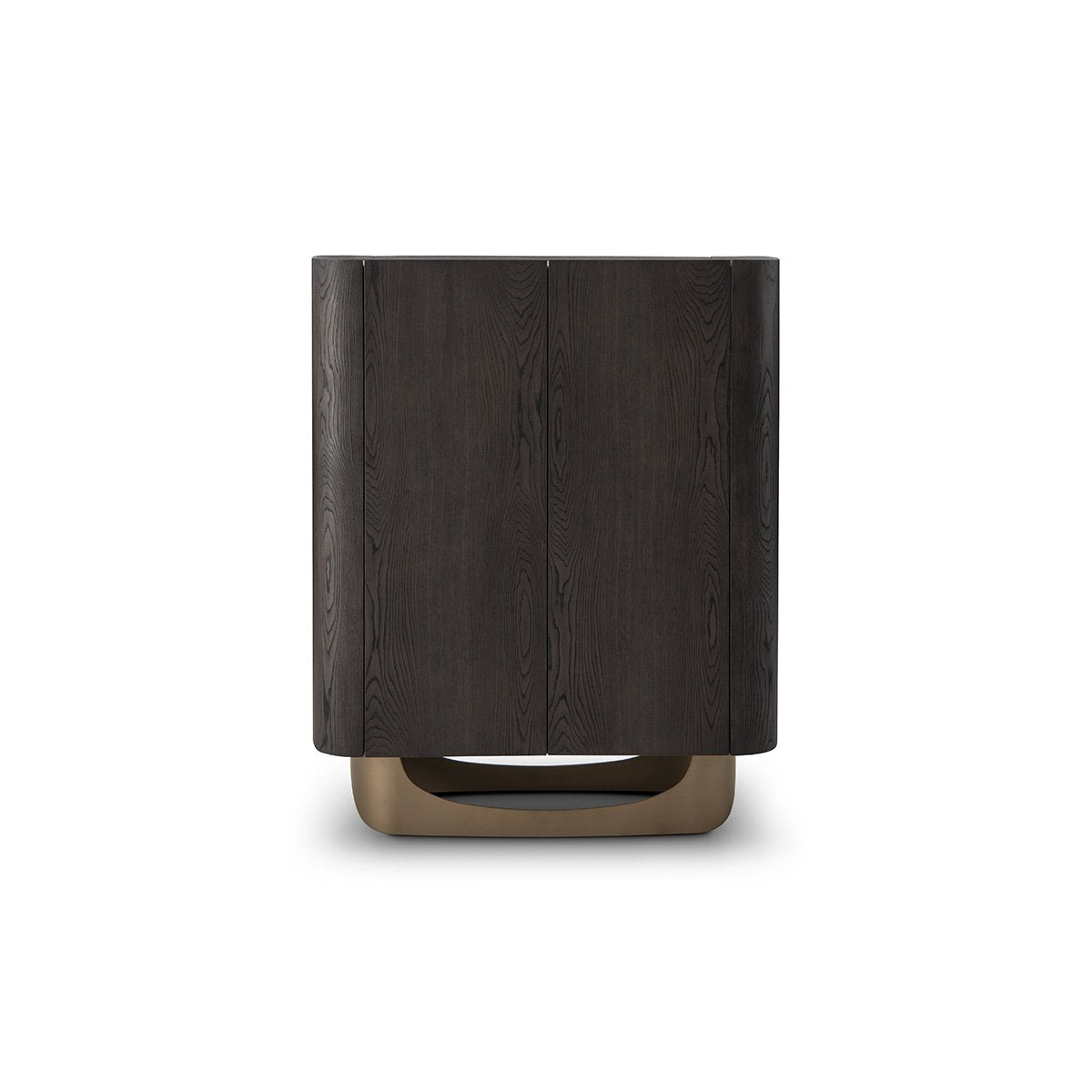 Maison Debrah Lazuli dark grey elm bar cabinet with ceramic top on brass legs — view 3