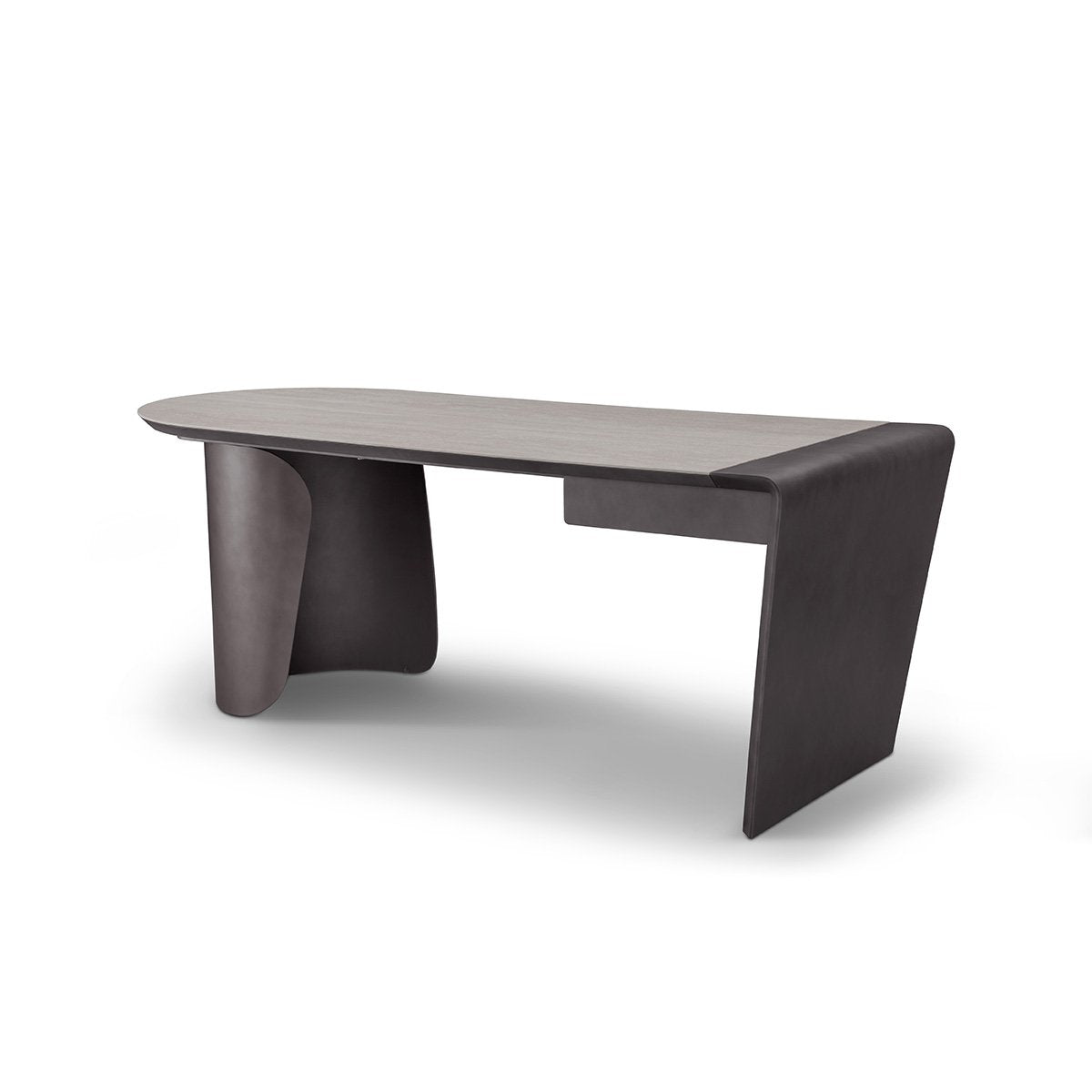 Evrosia Ceramic Top Desk in Soft Grey Dual-Tone Finish, Maison Debrah, , ,