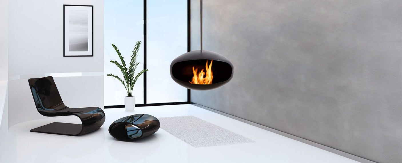 Cocoon Fires Aeris Hanging ALL BLACK -Ethanol Fireplace, Cocolea, , ,