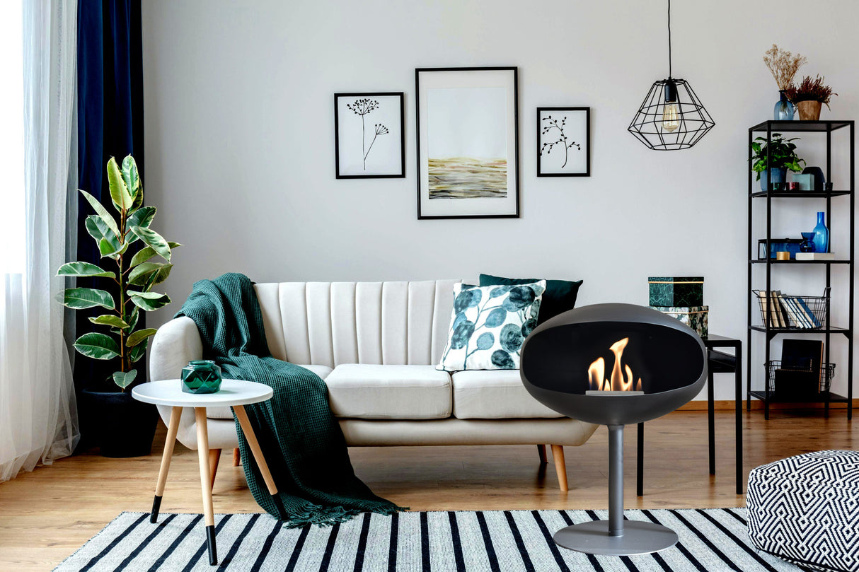 Cocoon Fires Pedastal Standing ALL BLACK - Ethanol Fireplace, Cocolea, , ,