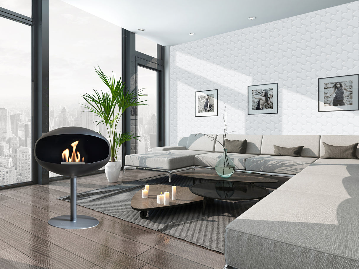 Cocoon Fires Pedastal Standing ALL BLACK - Ethanol Fireplace, Cocolea, , ,