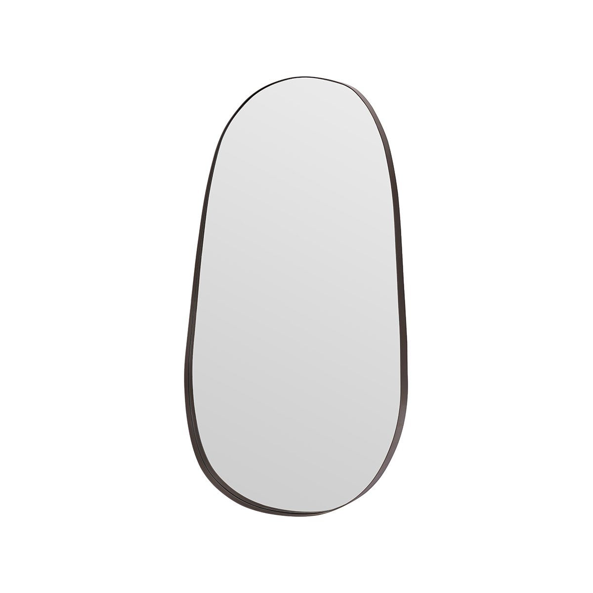 Maison Debrah Jalen tall wall mirror with brass metallic frame and matte black baseboard