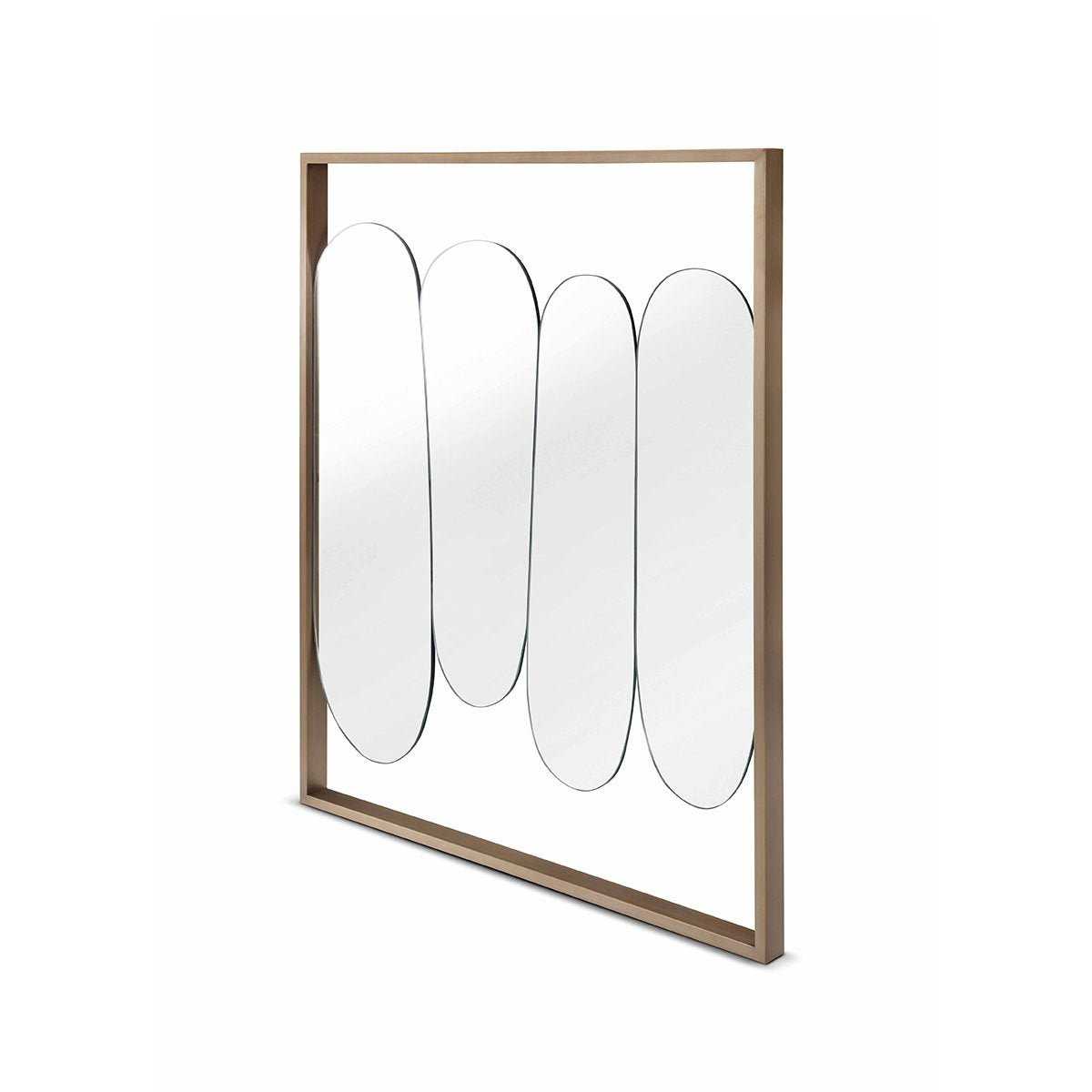 Maison Debrah Kelon rectangular wall mirror with brushed bronze stainless steel frame