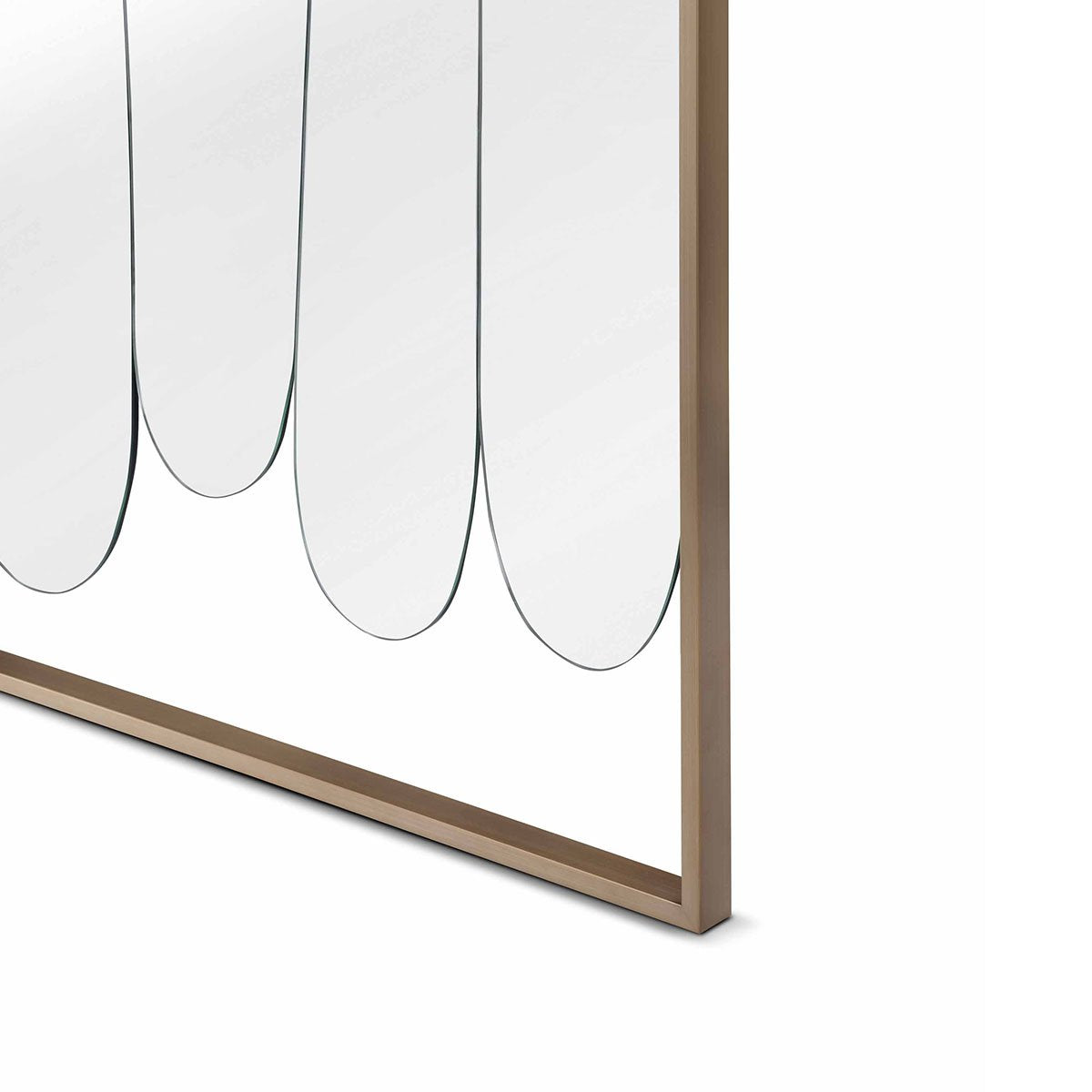 Maison Debrah Kelon rectangular wall mirror with brushed bronze stainless steel frame — view 2