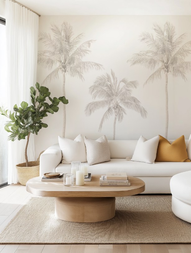 Tropical Palm Tree Wallpaper Mural by Olive et Oriel