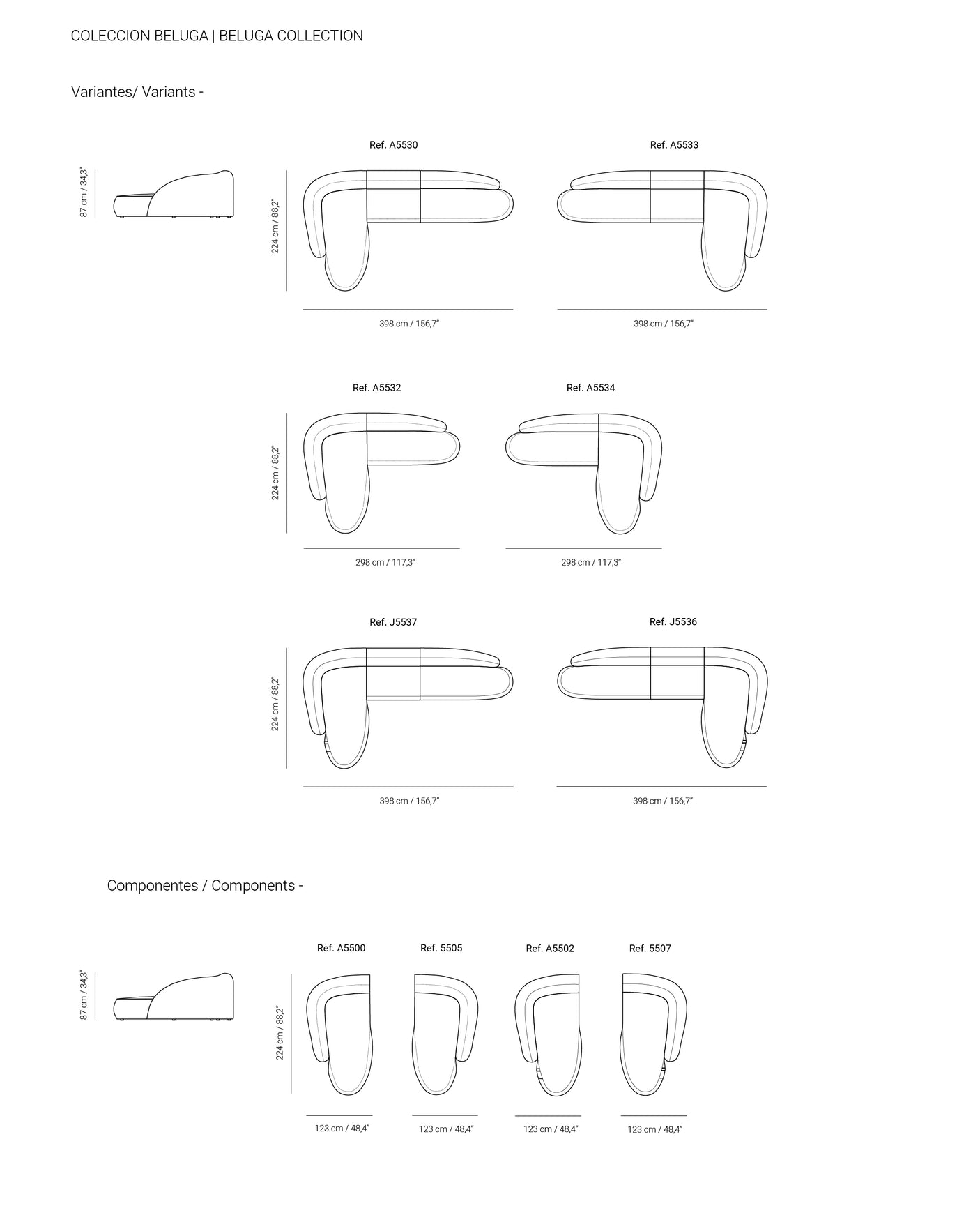 Beluga Belt Curved Modular Sofa, Cocolea, , ,