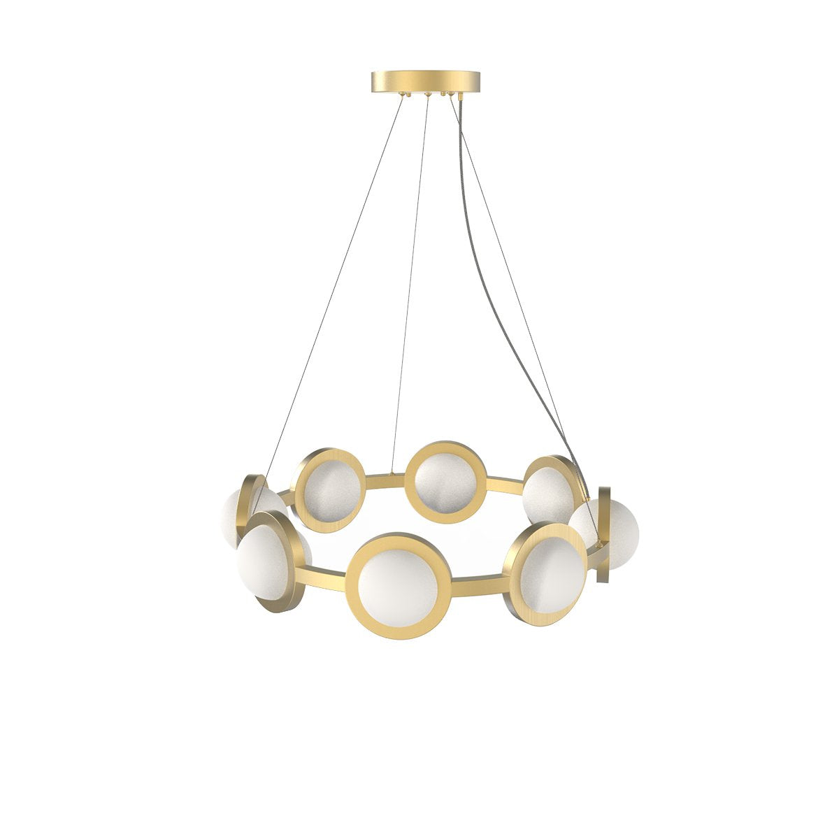 Maison Debrah Fioris round sculptural glass and steel pendant light — view 2