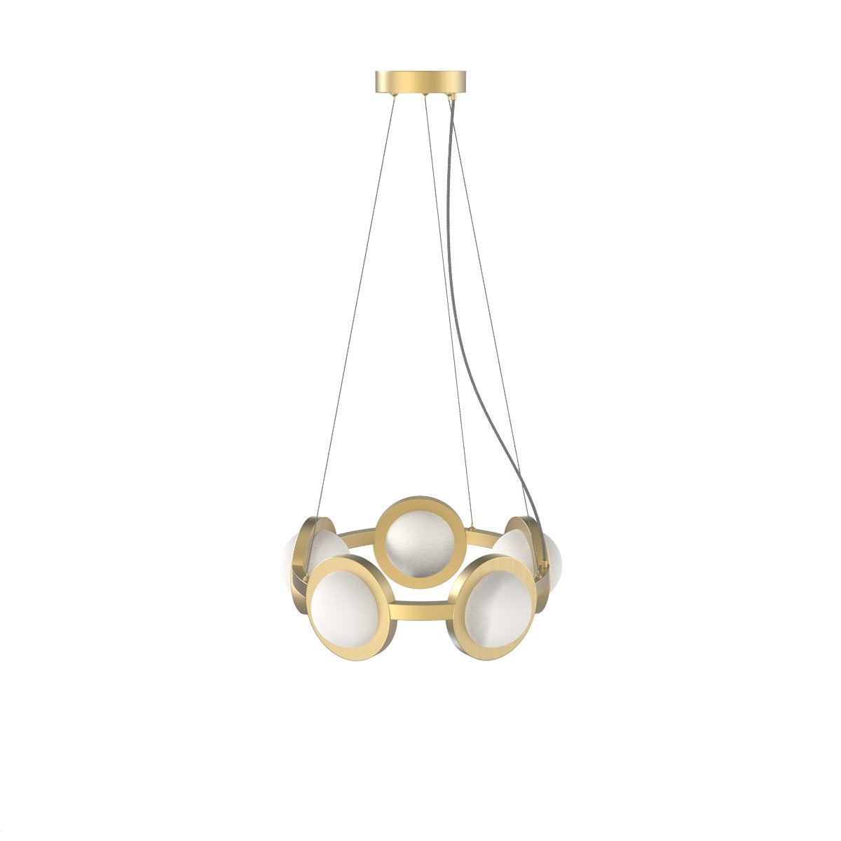 Maison Debrah Fioris round sculptural glass and steel pendant light — view 3