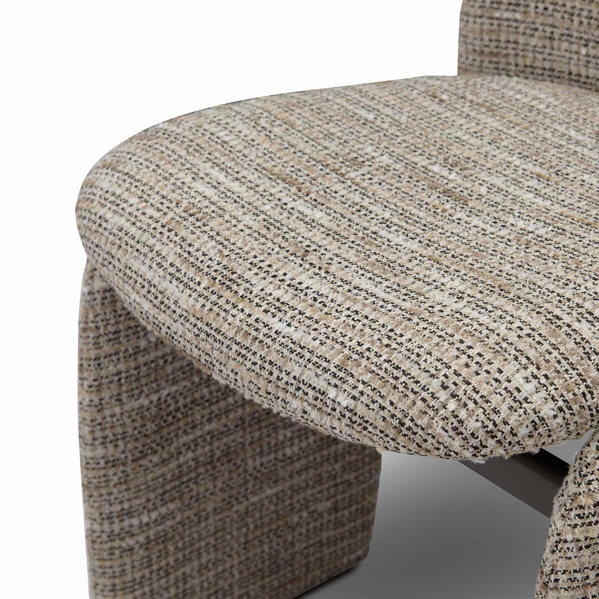 Werlon Upholstered Dining Chair with Arched Sides & Black Metal Legs, Maison Debrah, , ,
