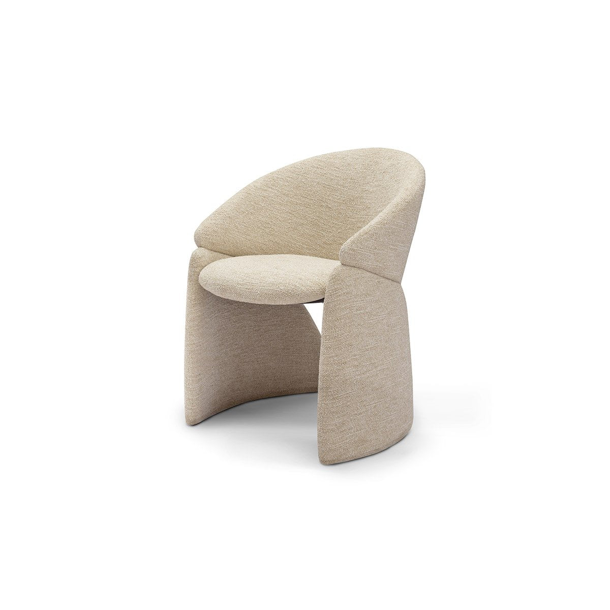 Cerlin Curved Upholstered Dining Chair with Shell Back, Maison Debrah, , ,