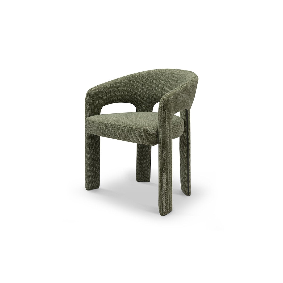 Selvor Curved Upholstered Dining Armchair in Textured Woven Fabric, Maison Debrah, , ,