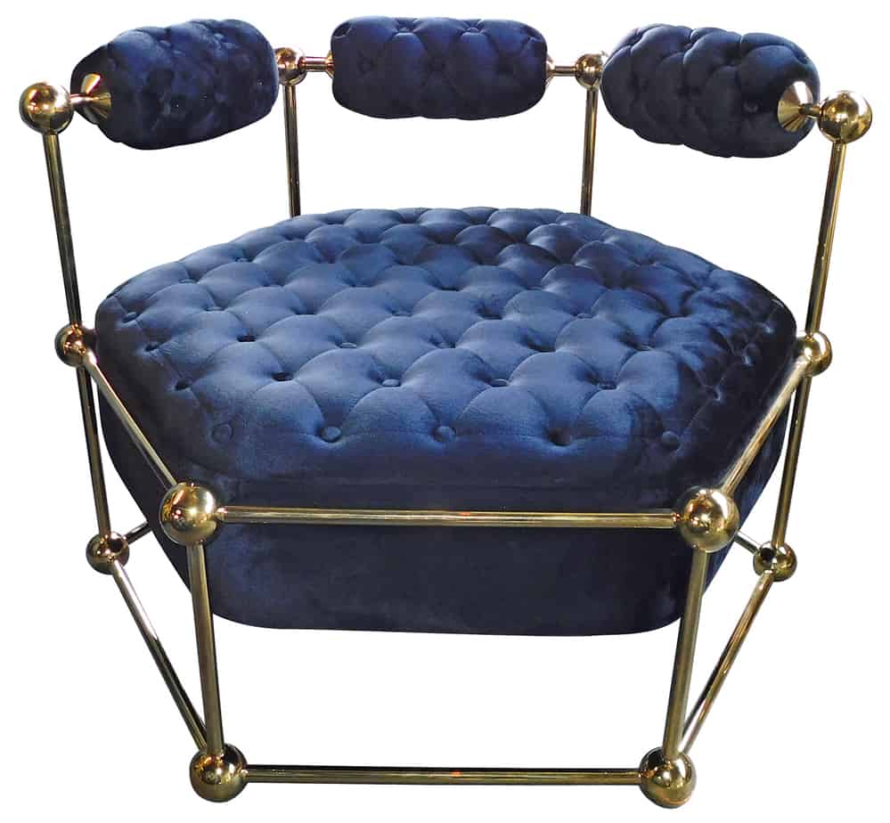 Ivana Velvet and Gold Luxury Leisure Armchair, Cocolea, , ,