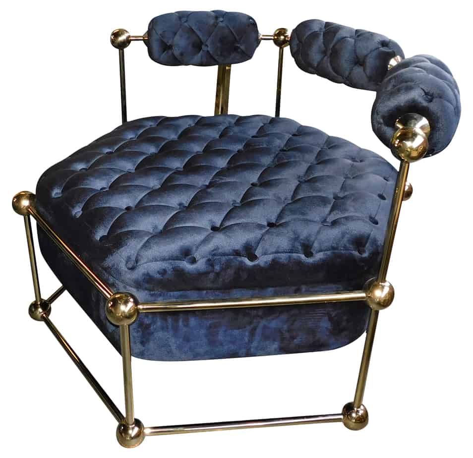 Ivana Velvet and Gold Luxury Leisure Armchair, Cocolea, , ,