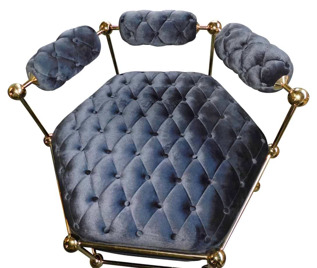 Ivana Velvet and Gold Luxury Leisure Armchair, Cocolea, , ,