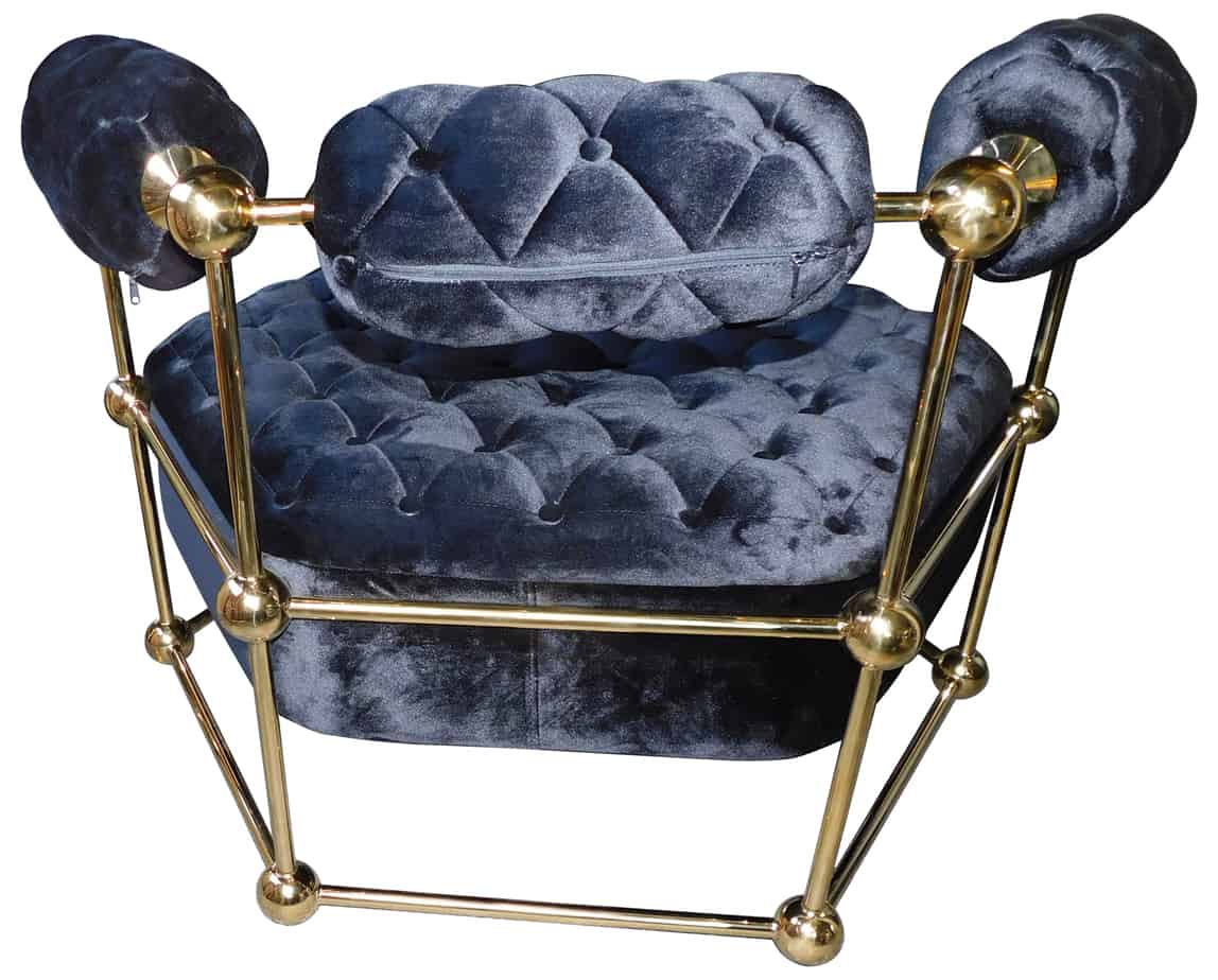 Ivana Velvet and Gold Luxury Leisure Armchair, Cocolea, , ,