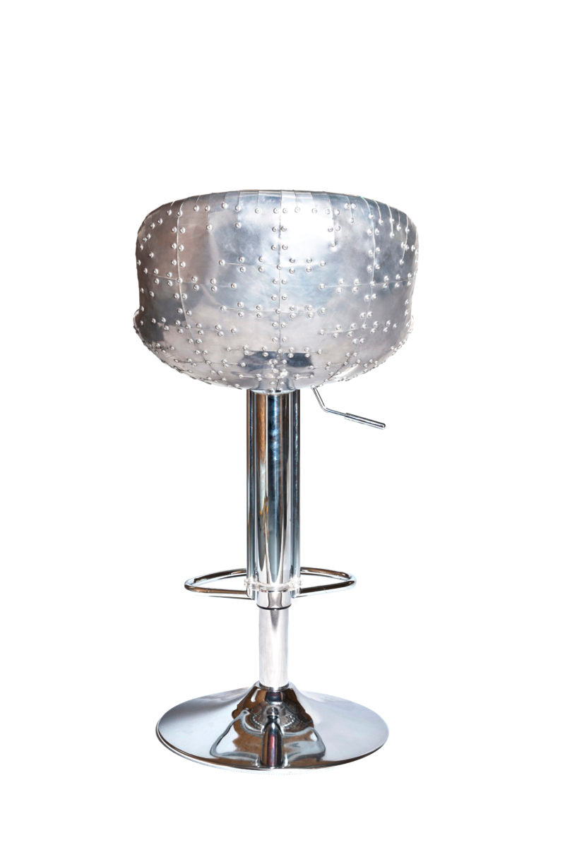 The Baron X2 Aluminium and Brown Leather Bar Stool, Cocolea, , ,